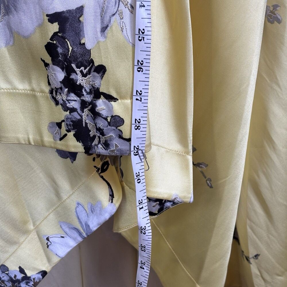 Speechless Yellow Floral High Low Dress Size 5 Spaghetti Strap Prom Formal Satin - Picture 14 of 16